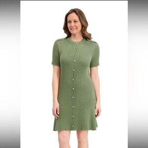 Ladies French connection dress green sweater dress 100% polyester